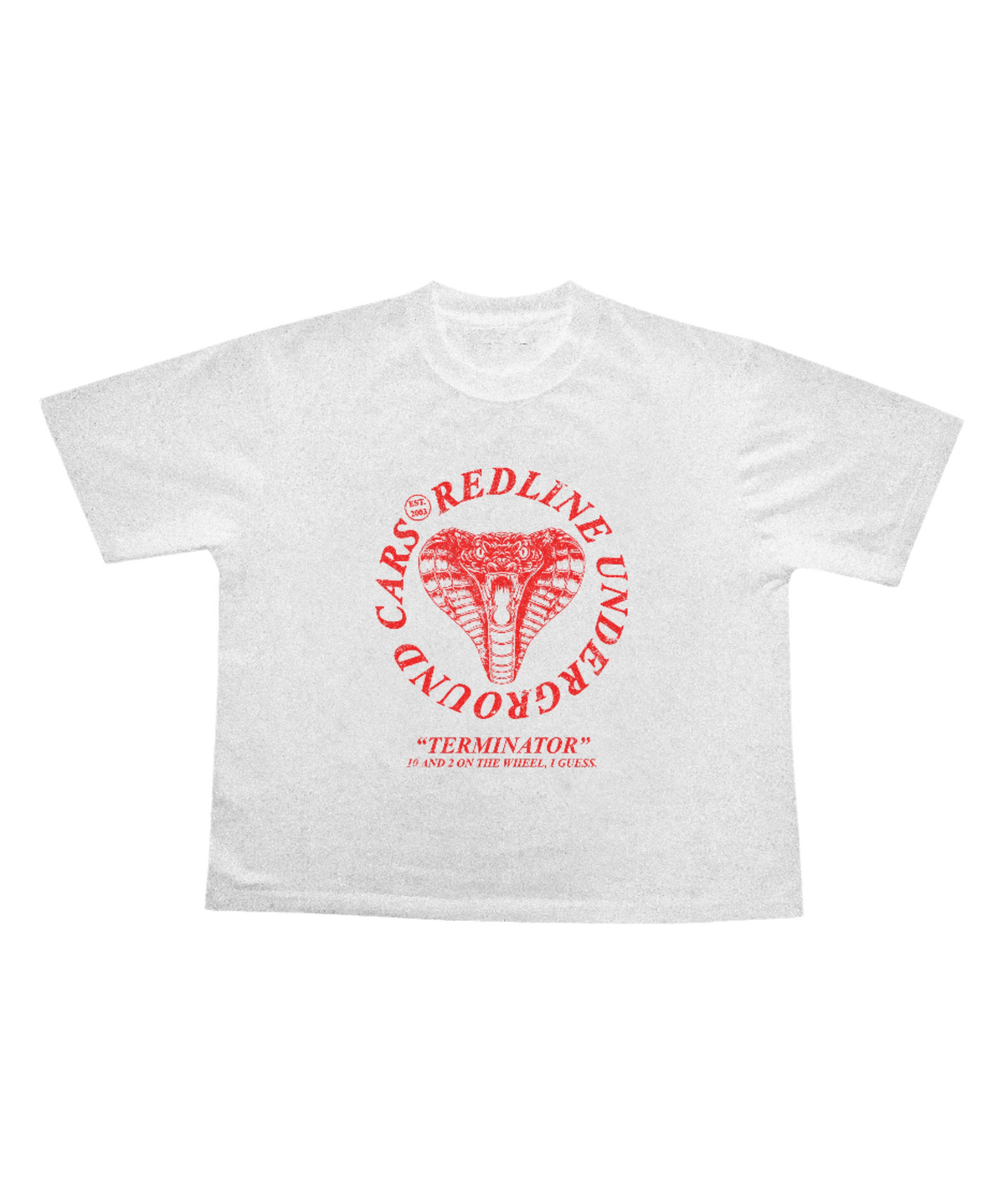 Cobra "Steering Wheel" Red on White Tee - Underground Raffles