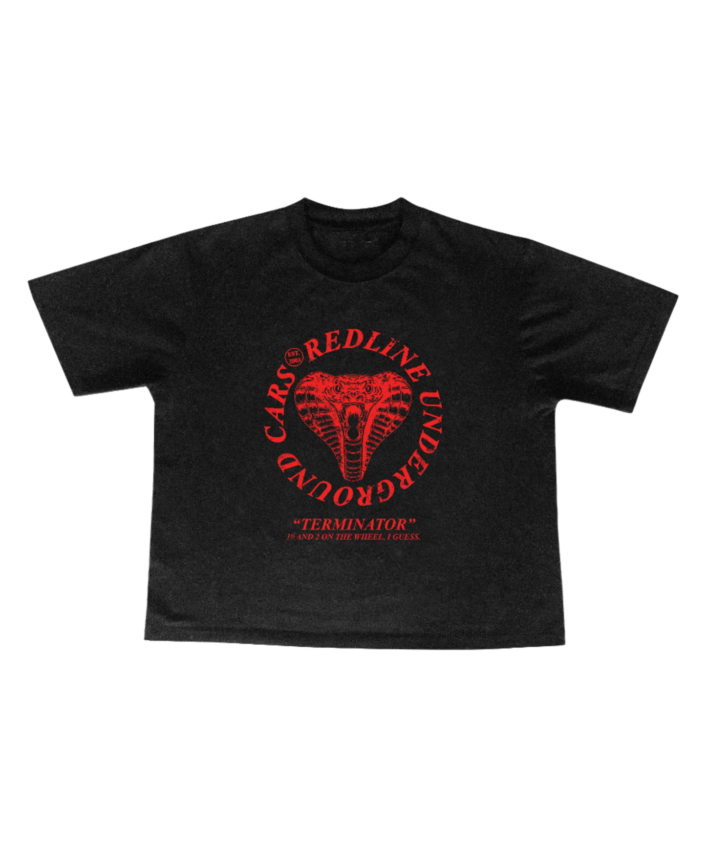 Cobra "Steering Wheel" Red on Black Tee Shirt - Underground Raffles