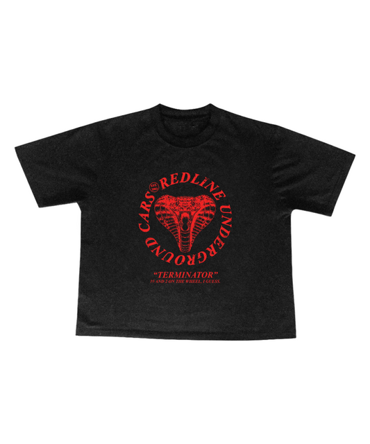 Cobra "Steering Wheel" Red on Black Tee Shirt - Underground Raffles